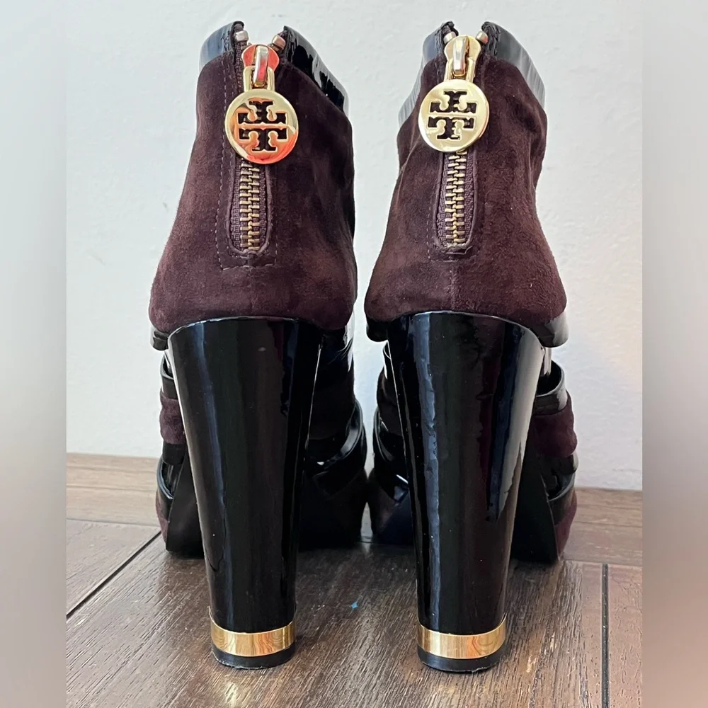 Tory Burch Cut Out Heeled Booties Womens size 10.5